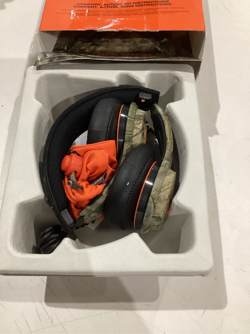 Condition photo showing Good Condition for Skullcandy Icon ANC Wireless On-Ear Bluetooth Headphones, Active Noise Cancelling, 60 Hours Battery, Sweat Water Resistant, Foldable Durable Travel Ready, Microphone for iPhone Android - Realtree APX Realtree APX Black/Orange