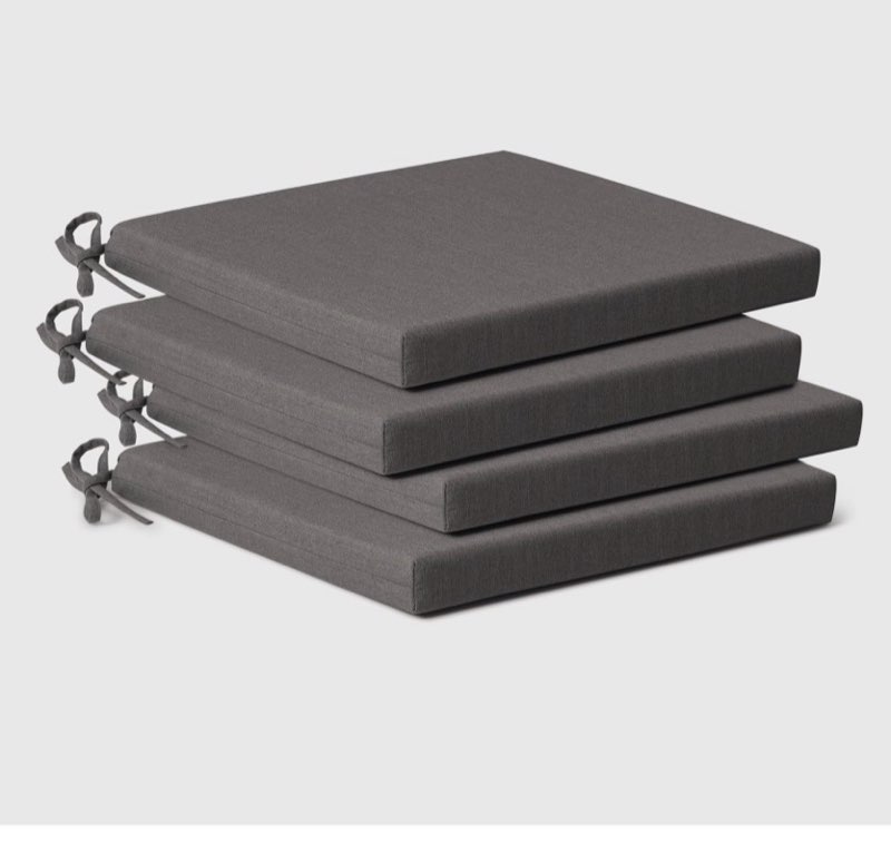 Set of 4 grey outdoor cushions 