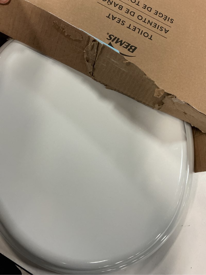 Condition photo showing As Is for bemis 400tta economy durable wood toilet seat, made in usa, round, white