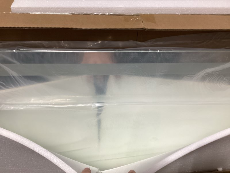 Condition photo showing As Is for Keonjinn 42 x 36 Inch LED Bathroom Mirror with Lights, Bighter Frontlit & Backlit Vanity Mirror with Stepless Dimmable 3-Color, Anti-Fog Mirror for Wall, HD Tempered Glass, Memory Founction, CR90+ Frontlit & Backlit 36"L x 42"W