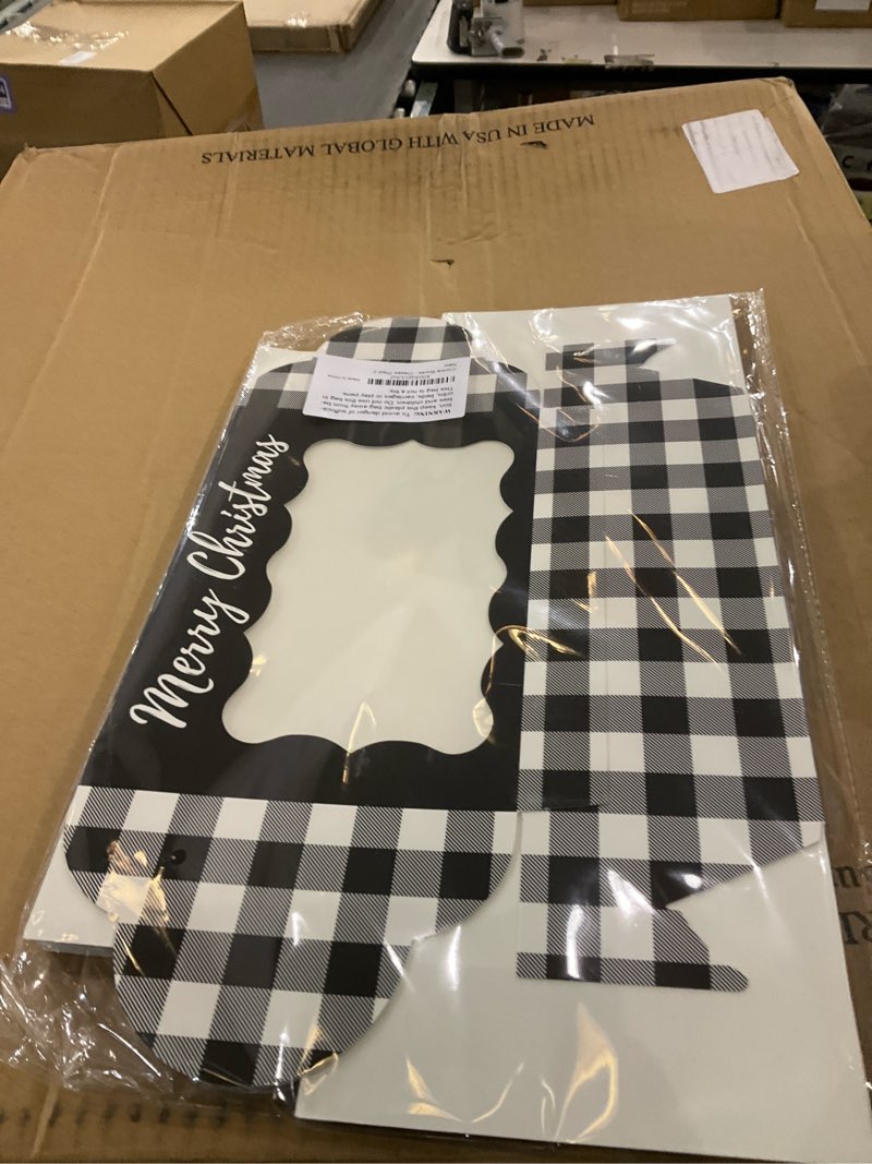 Condition photo showing New/Like New for Christmas Cookie Boxes - 12 Pack - Red Green & White Buffalo Plaid Bakery Gift Box with Window - Xmas Cookie Boxes for Pastries Cupcakes Candy and Treats - LG Size Easily Fits a Dozen Cookies - 12 pcs Buffalo Plaid Christmas