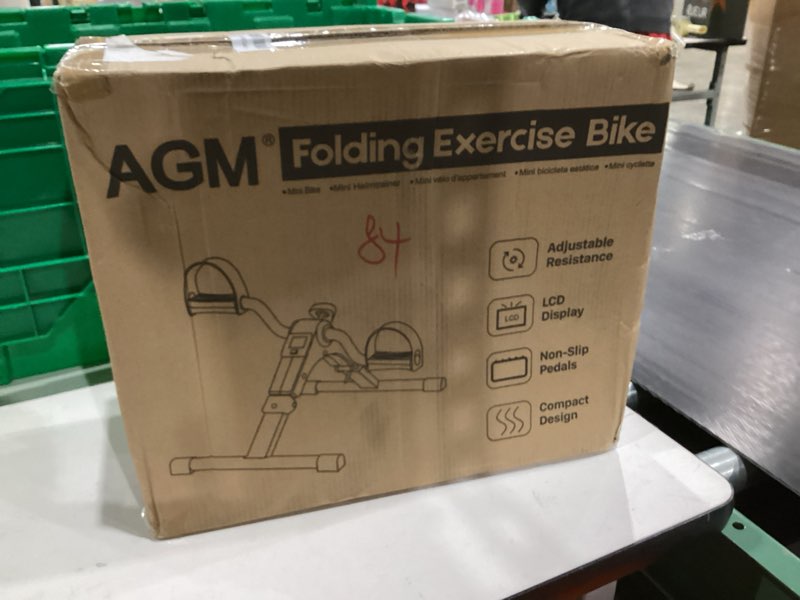 Condition photo showing New/Like New for Folding Pedal Exerciser, Mini Under Desk Bike - Portable Foot Hand Cycle Peddler Machine Bicycle Exerciser for Arm Leg While Sitting Silver