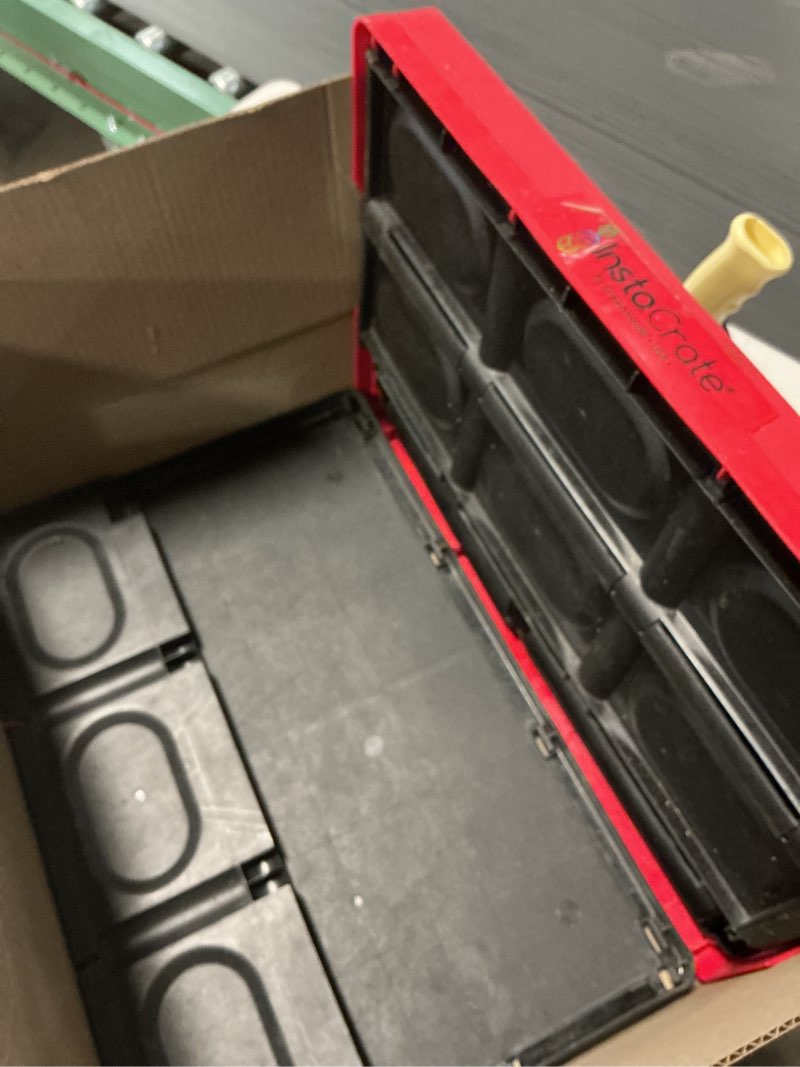 Condition photo showing As Is for Similar GREENMADE InstaCrate Collapsible Storage Container, 12 gal, Red/Black