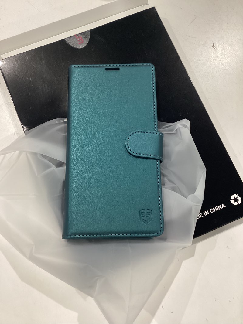 Condition photo showing Good Condition for wallet case for samsung galaxy s25 plus/s25+, rfid blocking credit card holder, pu leather folio flip kickstand protective shockproof cover for galaxy s25 plus (bluegreen)