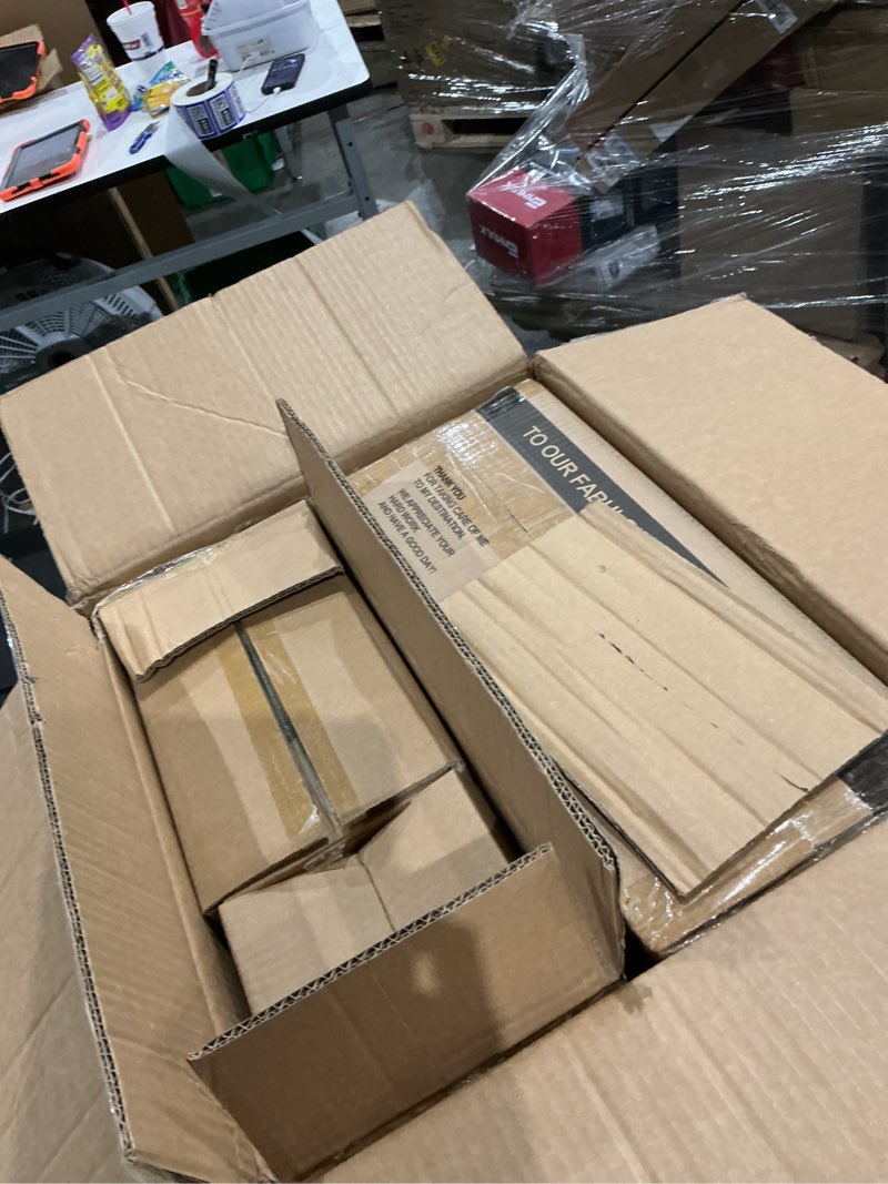 Condition photo showing Good Condition for e-far square plates and bowls sets for 8, 24-piece reactive glaze stoneware dinnerware sets, ceramic dishes for kitchen dining, microwave & dishwasher safe, obsidian green 24 obsidian green