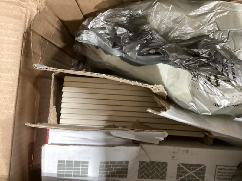 Condition photo showing Good Condition for 38-pack 2.5 x 8-in. white polished ceramic subway wall tile at 5.38 sq. ft. per case aplec60, ideal home improvement ceramic for kitchen, bathroom, and backsplash