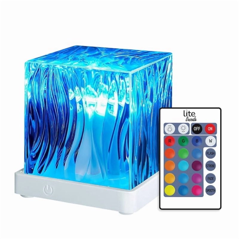 lite trends northern lights projector – white, 16-color ambient led light effects with 6 brightness levels, wireless remote & 360° ceiling projection