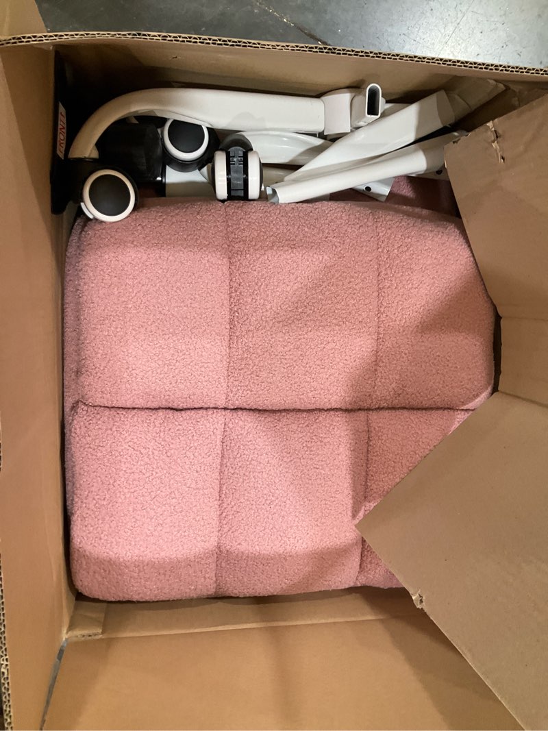 Condition photo showing New/Like New for Office Chair with Wheels, Ergonomic Computer Desk Chair with Flip-up Armrest, Adjustable Rolling Swivel Chair Teddy Fleece – Dusty Pink Small office chair Dirty Pink