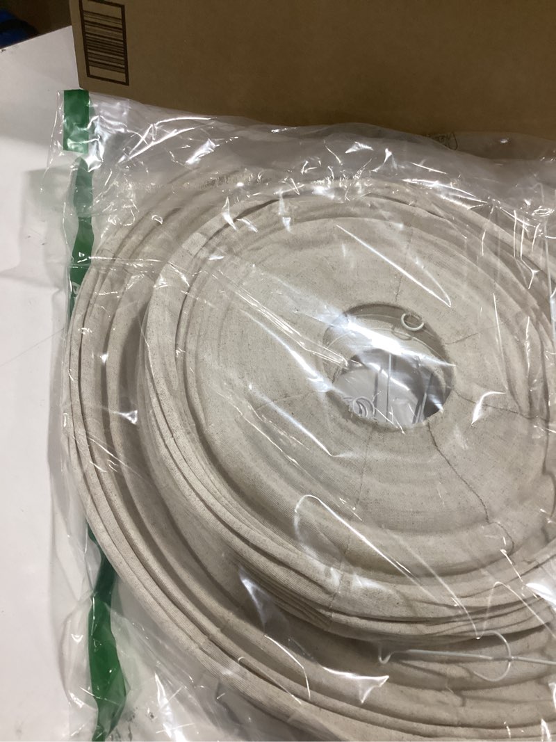 Condition photo showing Good Condition for 2PCS hanging lamp shade Oval Cylinder Linen Pendant Light Shade 20+13.5inch Hanging Fabric LampShade Beige Lanterns for Living Room, Dining Room, Bedroom Décor, Hotel, Window Display & Gift Giving