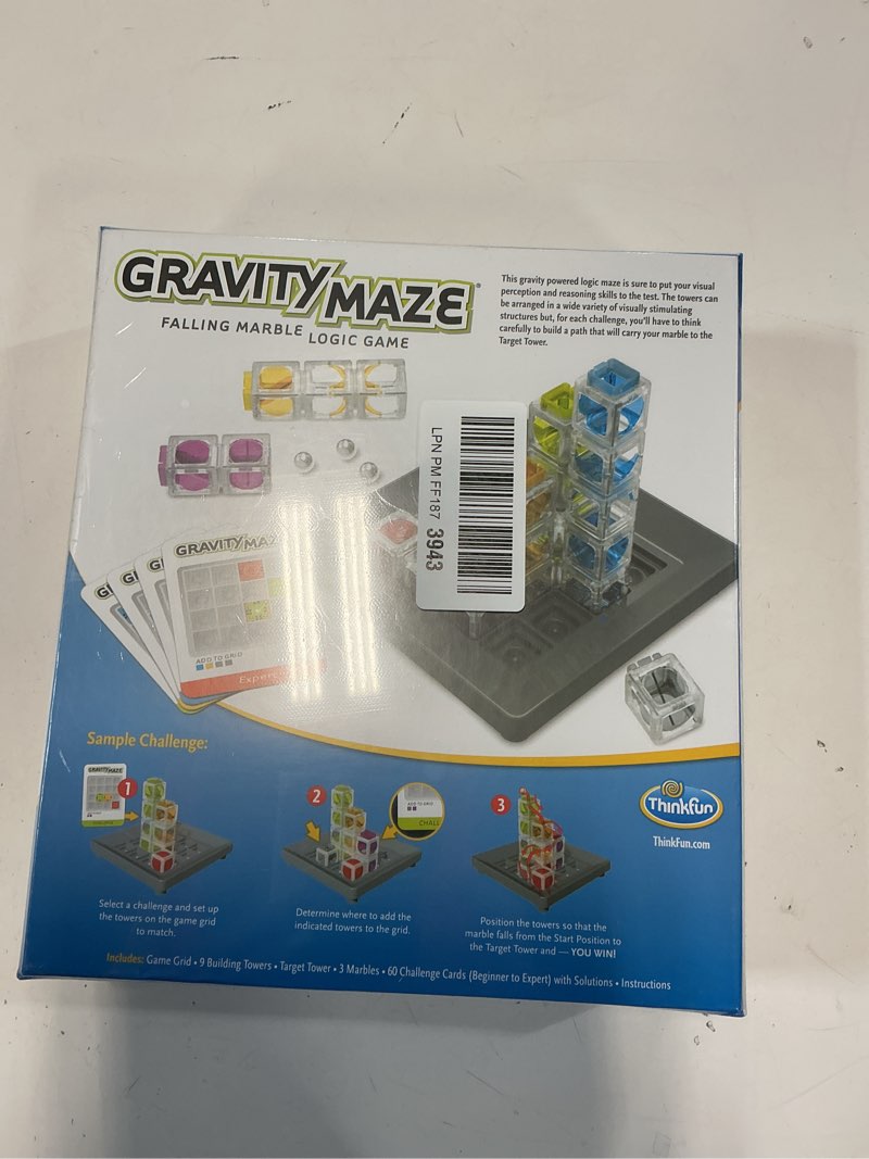 Condition photo showing New/Like New for ThinkFun Gravity Maze - Falling Marble Logic Game - Challenging STEM Toy for Kids 8-12 - Gravity Marble Maze - Brain-Building Fun - Educational Gift - Boosts Critical Thinking & Problem Solving