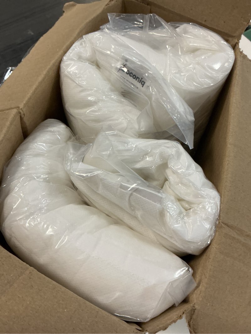 Condition photo showing New/Like New for 12x12 throw pillow inserts pack of 4, soft fluffy polyester cushion fillers, white decorative inserts for sofa, bed & chairs 12x12 inch (pack of 4) white
