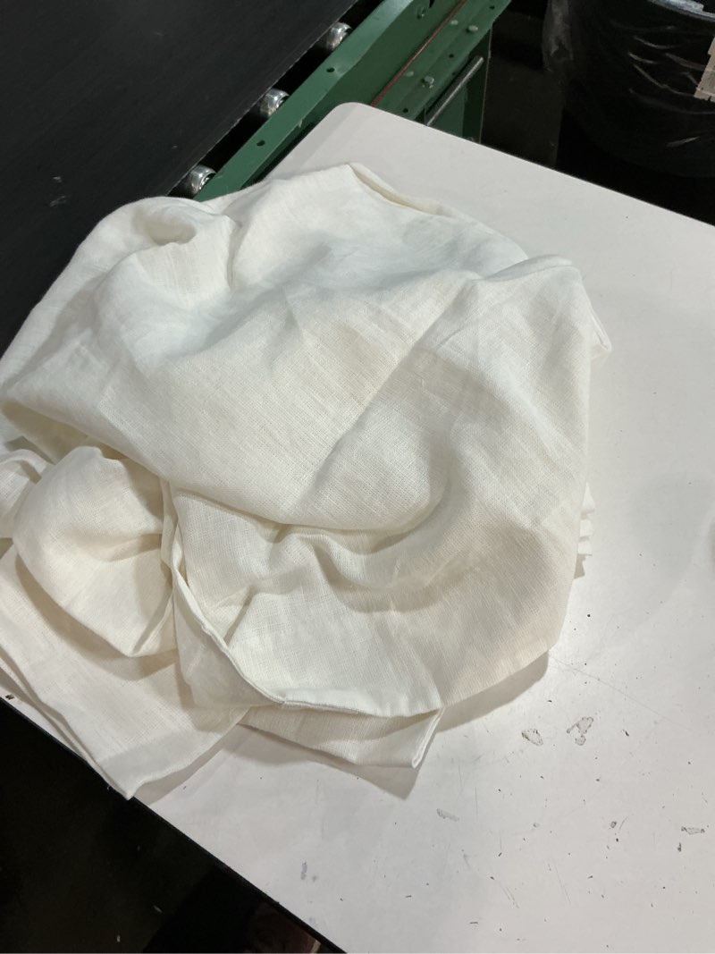 Condition photo showing Good Condition for quince heavyweight european linen curtain 1 panel white 48 in x 96 in 