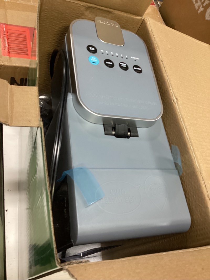 Condition photo showing Good Condition for single serve coffee maker, iced and hot coffee machine for k cup & grounds, compact design, 40oz removable water reservoir, 6 to 24 oz brew sizes, fits 7.3" travel mug, gray