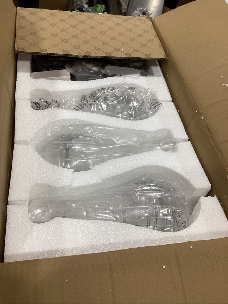 Condition photo showing New/Like New for raindrop pendant light fixtures set of 3, clear solid glass pendant lighting, teardrops modern hanging light for entryway foyer kitchen island dining room porch corridor 3-pack black-rope