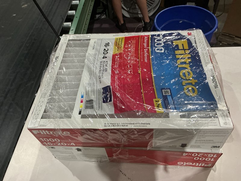Condition photo showing As Is for filtrete 16-in w x 20-in l x 4-in merv 11 1000 mpr allergen defense electrostatic pleated air filter (2-pack)