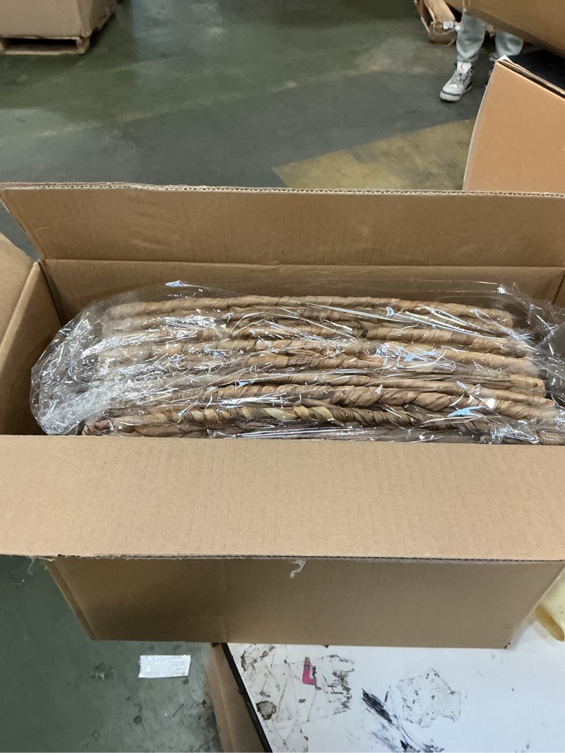 Condition photo showing New/Like New for Rattan Christmas Tree Collar - 42in Rustic Farmhouse Style, Hand-Woven Natural Fiber Base with Bow, Large Tree Skirt for Holiday Decor, Fits 6-8ft Trees & Conceals Stand X-Large