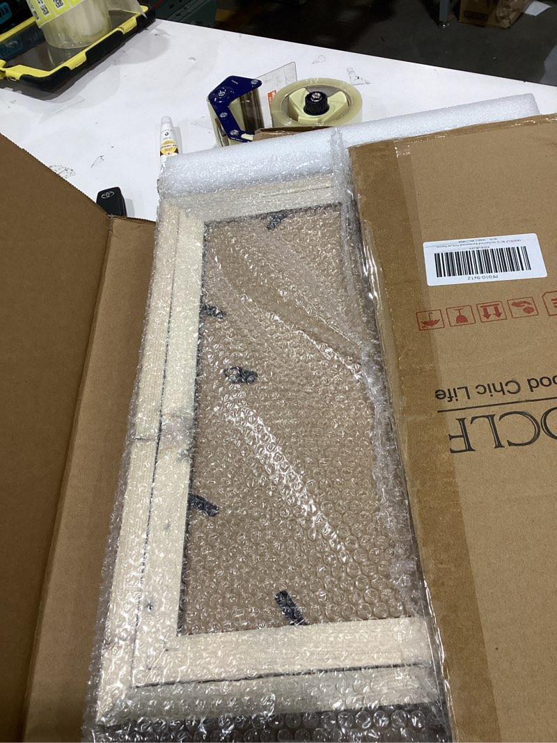 Condition photo showing Good Condition for Rustic 9x12 Picture Frame, Reclaimed Barnwood Photo Frame with Real Glass, Distressed Natural Wood Frame for Wall Mount, Farmhouse Country Home Office Cabin Décor