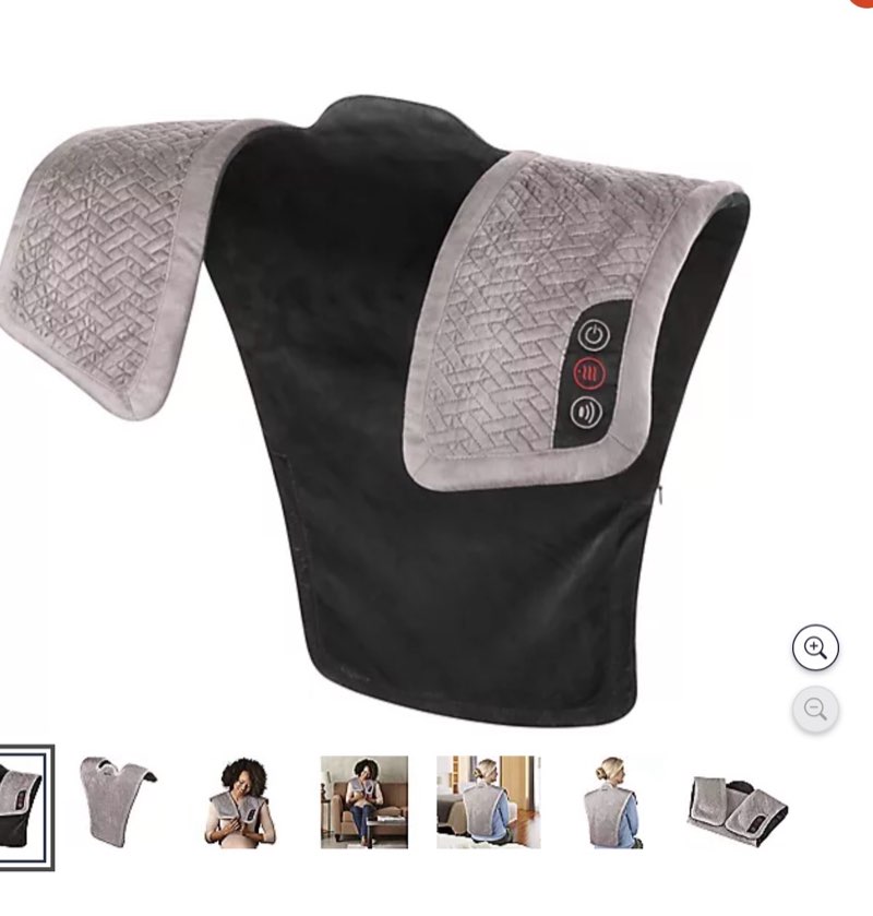 (Used) Homedics Vibration Heated Shoulder Massager Wrap, Comfort Pro Elite, Soft Fabric, Tension Relief, 2 