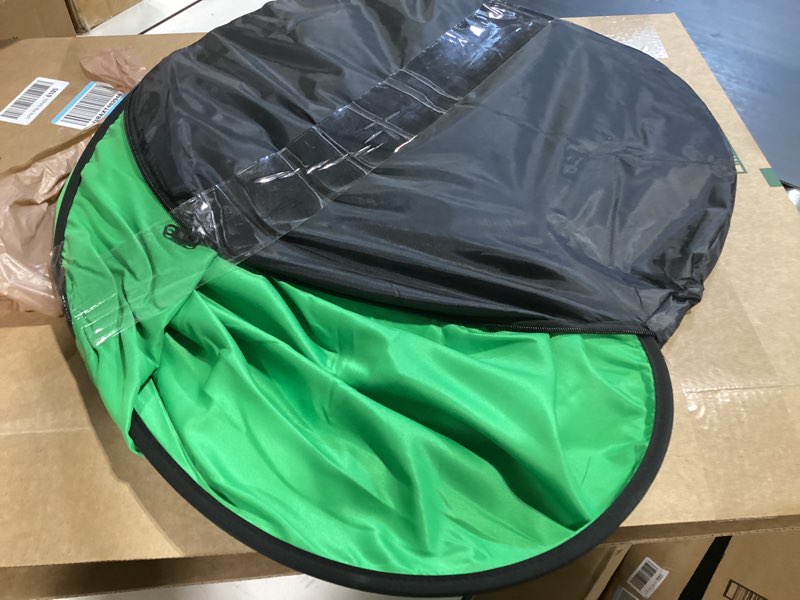 Condition photo showing Good Condition for portable green screen chair with stand 57 inch double sided chroma key backdrop for zoom/streaming, foldable green background for photography, video chats, gaming & meetings