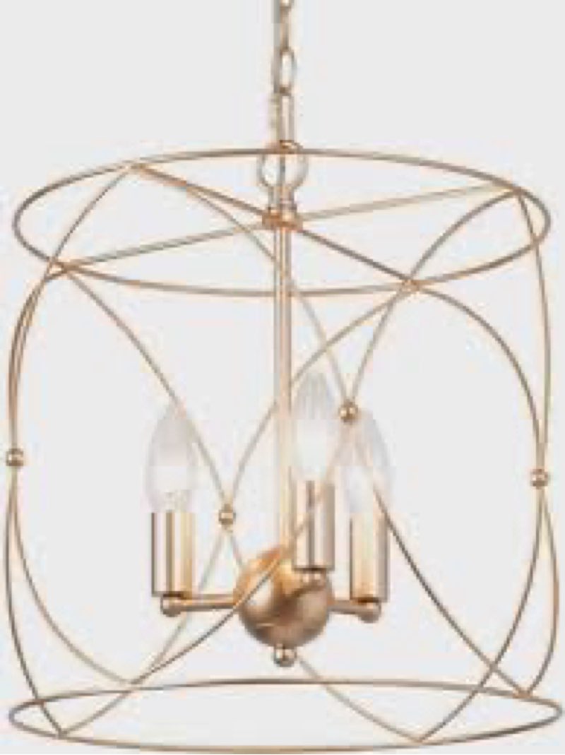 Contemporary Dark Gold Hanging Pendant Lamp Drum Chandelier Light Fixture A03980