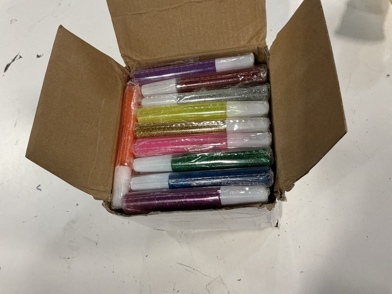 Condition photo showing New/Like New for Resurhang 100 Pcs Glitter Glue Pens Bulk 10 Colors Rainbow Glue Stick for Crafts Valentine's Day Classroom Gift Back to School Supplies for DIY Arts, Projects Scrapbooking, Cards Decorating Supplies