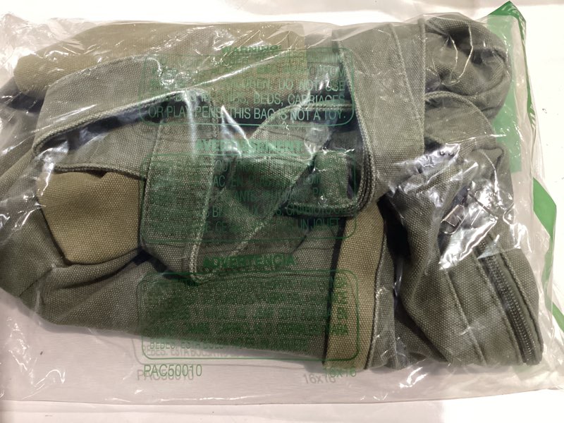 Condition photo showing Good Condition for Large Canvas Messenger Bag with Multiple Pockets for Men and Women, Crossbody Shoulder Tote Hobo Laptop Bag 82 - Green