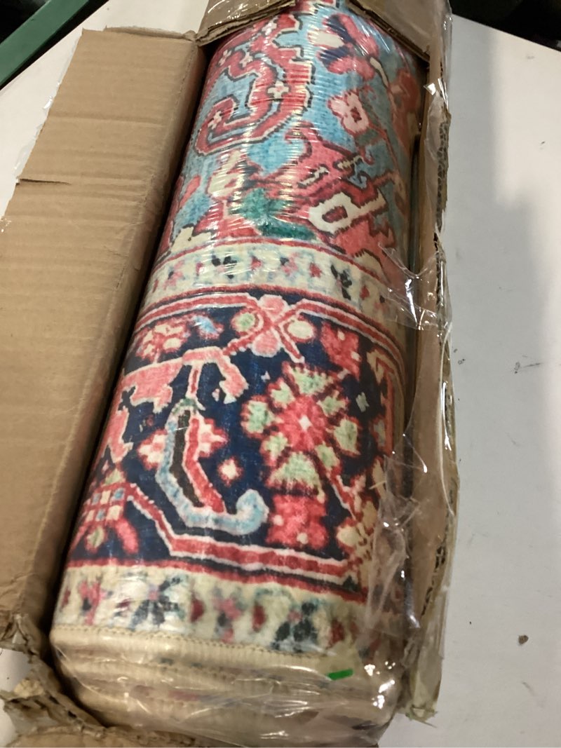 Condition photo showing Good Condition for jxgzyy Soft Area Rug for Bedroom, 0.31'' Thick Red Persian Style Rug for High Traffic Area, Foyer Rugs for Entryway 5×7, Beautiful Lounge Rug with Cotton Backing, Low Pile Faux Wool Carpet for Study Pattern 1