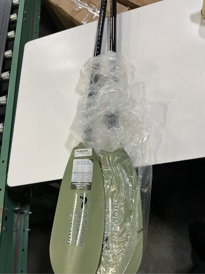Condition photo showing Good Condition for bending branches angler classic 2-piece snap-button fishing kayak paddle; (black shaft/sage green blade - 250cm)