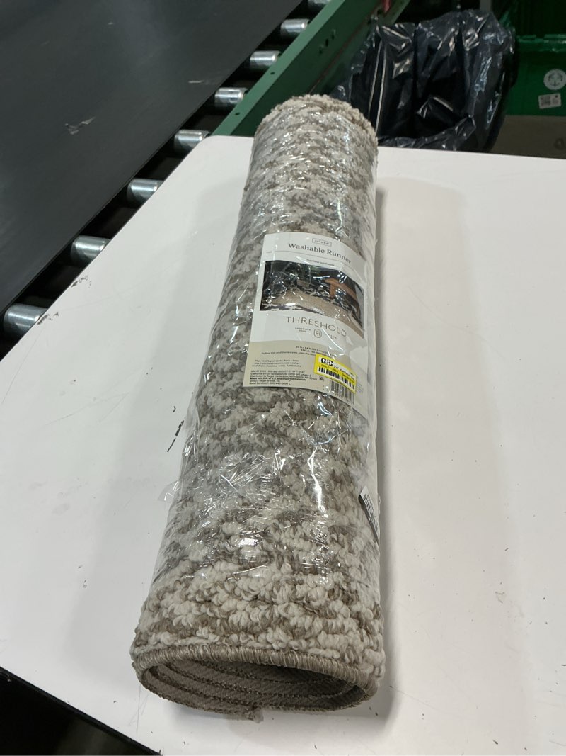Condition photo showing As Is for 2'x7' washable weave herringbone runner rug cream - threshold™