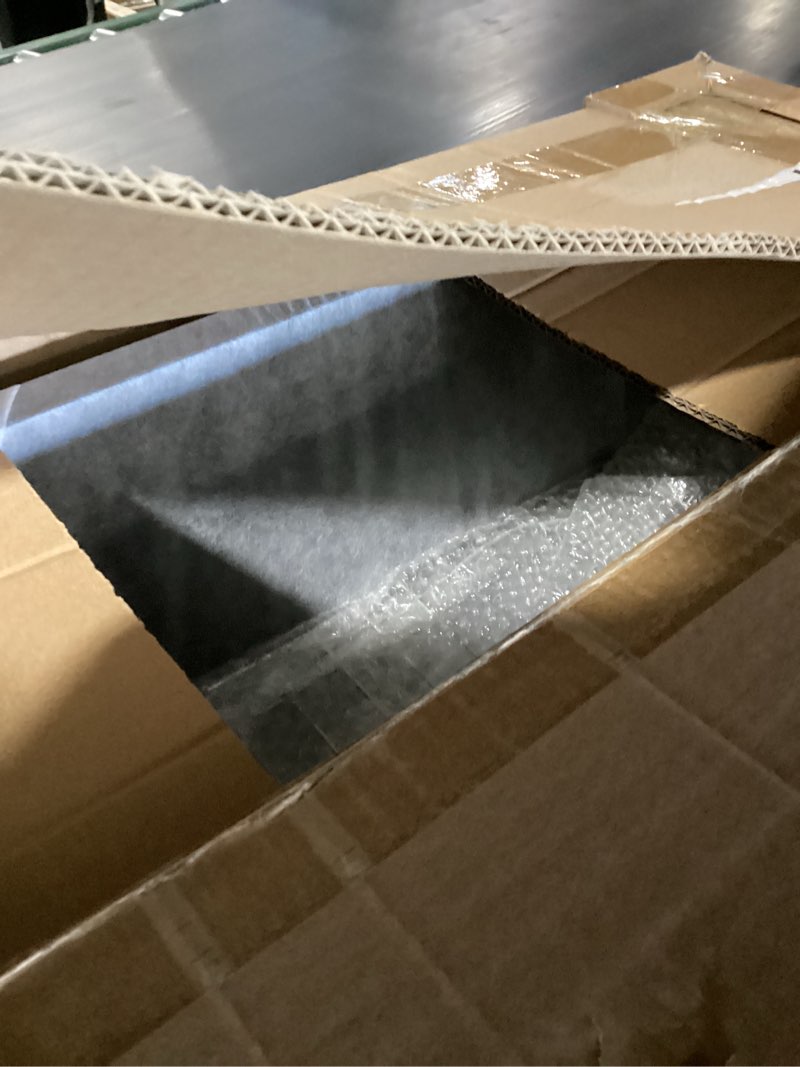 Condition photo showing Good Condition for black kitchen sink, undermount stainless steel bar sink 27x18x9 inch drop in single bowl kitchen sink with accessories-sink grid,spoon rest,drain assembly set for modern kitchen sink