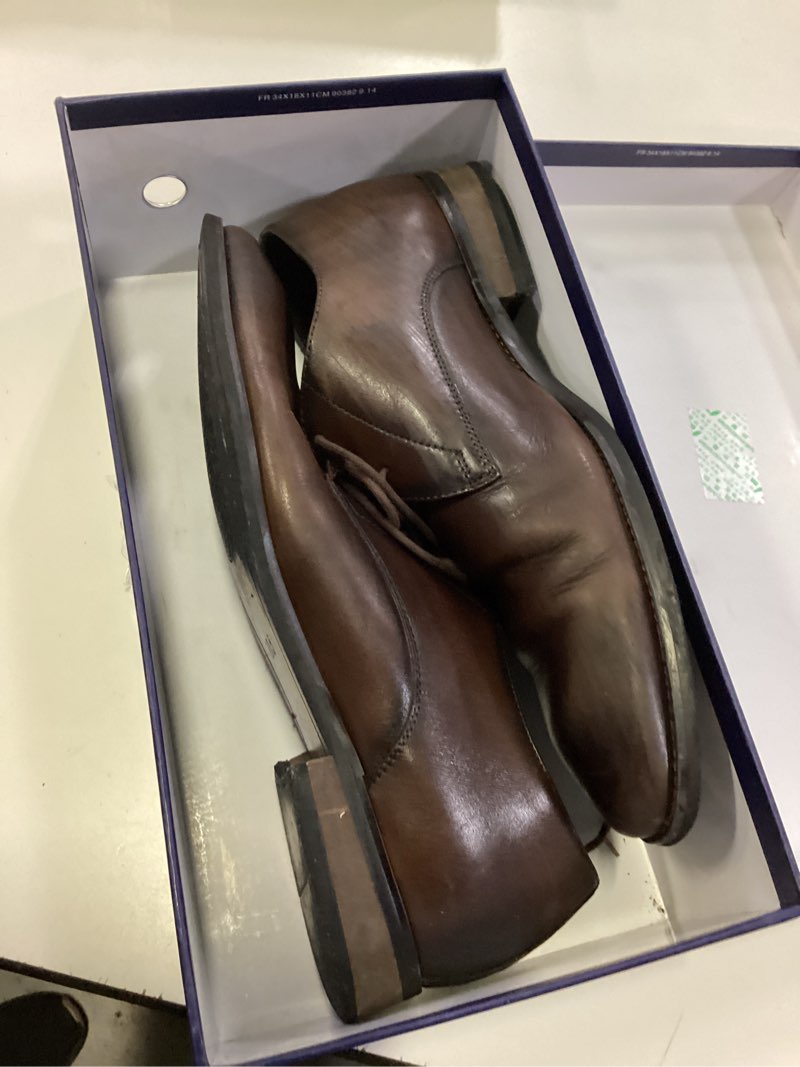 Condition photo showing Good Condition for jousen men's dress shoes leather modern formal business oxford shoes plain toe classic dress shoes f size 10.5