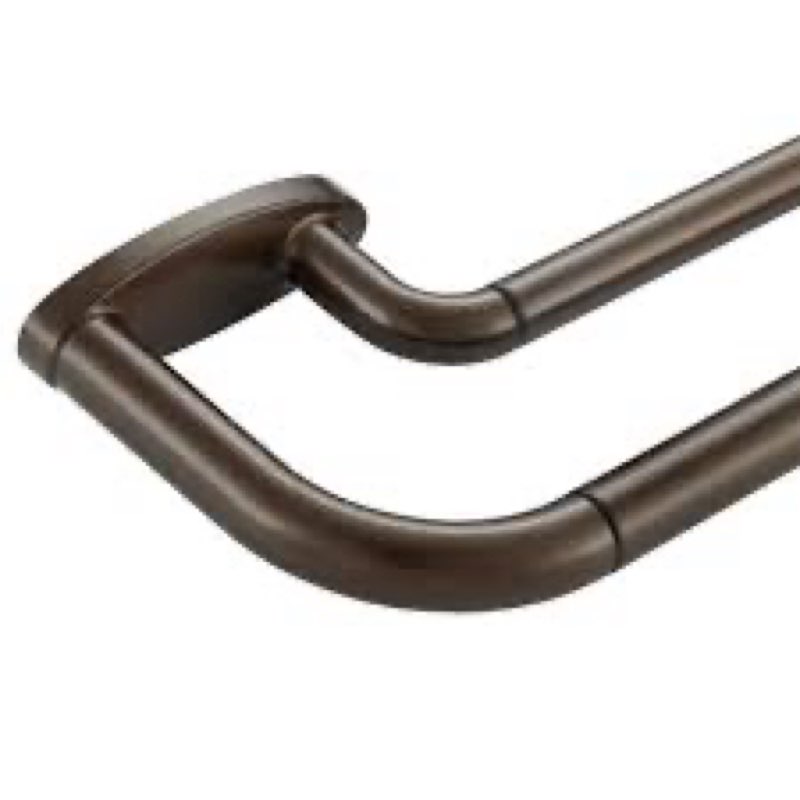 double curtain rods dark bronze,room darkening drapery rod 28-48 inches,adjustable 3/4 inches front 