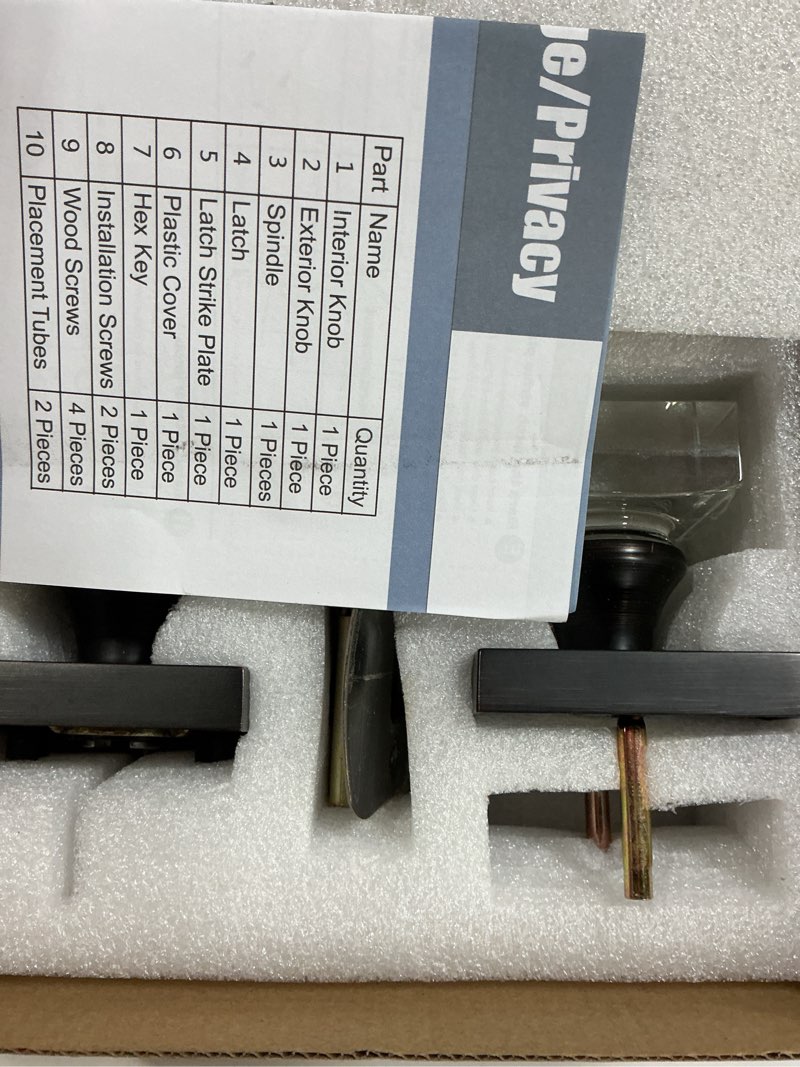 Condition photo showing As Is for coolnews 2 Pack Crystal Glass Dummy Door Knobs, Single Side Half-Dummy Door Knob Set, Oil Rubbed Bronze 2 Pack Dummy Oil Rubbed Bronze