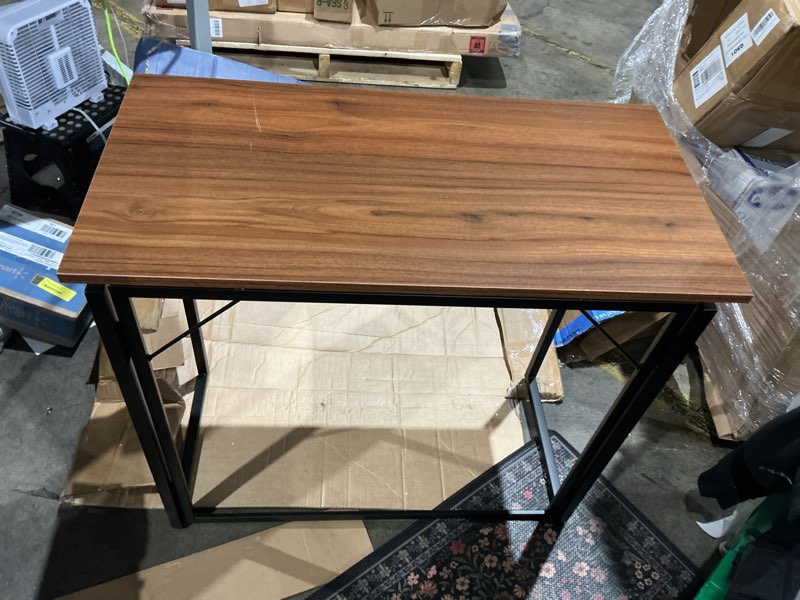 Condition photo showing Good Condition for similar to)))) tangkula narrow outdoor dining table, no assembly foldable patio dining table with acacia wood top & heavy duty metal frame, portable table for yard, garden, poolside or indoor (natural)