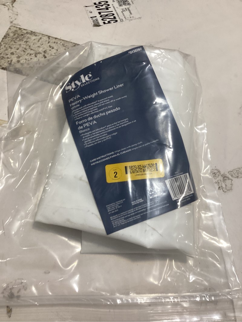 Condition photo showing Good Condition for style selections microban protected heavy weight peva 70.0-in w x 72-in l white solid mildew resistant eva/peva shower liner