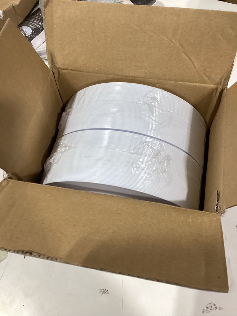 Condition photo showing New/Like New for bucla 100pieces silver rim plastic plates - 7.5inch silver salad/dessert plates disposable - ideal for weddings, parties & christmas silver 7.5inch