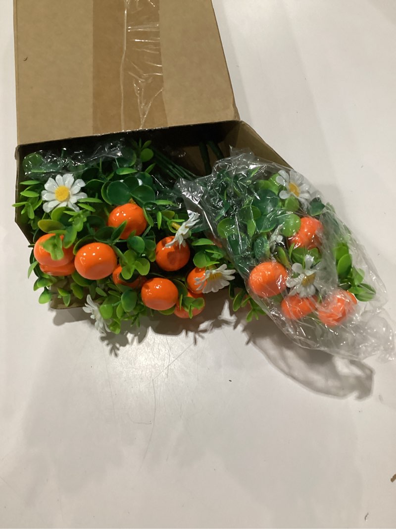 Condition photo showing Good Condition for tigeen 6 pack orange for decoration fake orange branches artificial vivid faux fruit tables centerpiece for kitchen stem fruits for home spring summer decor 6 orange