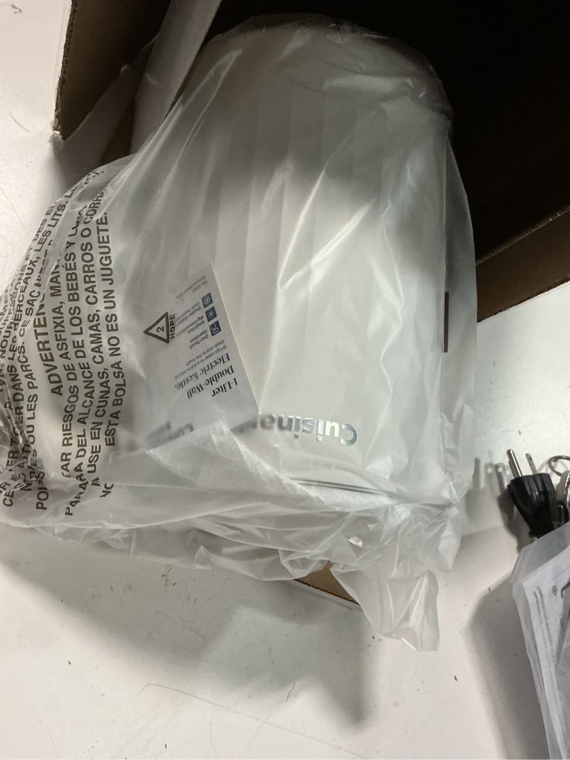 Condition photo showing Good Condition for cuisinart soho 1-liter double wall electric hot water kettle, tea kettle with stainless steel interior, one touch operation to boil water for tea, hot cocoa, or instant oatmeal, ck-10tr, truffle truffle 1.1 quarts