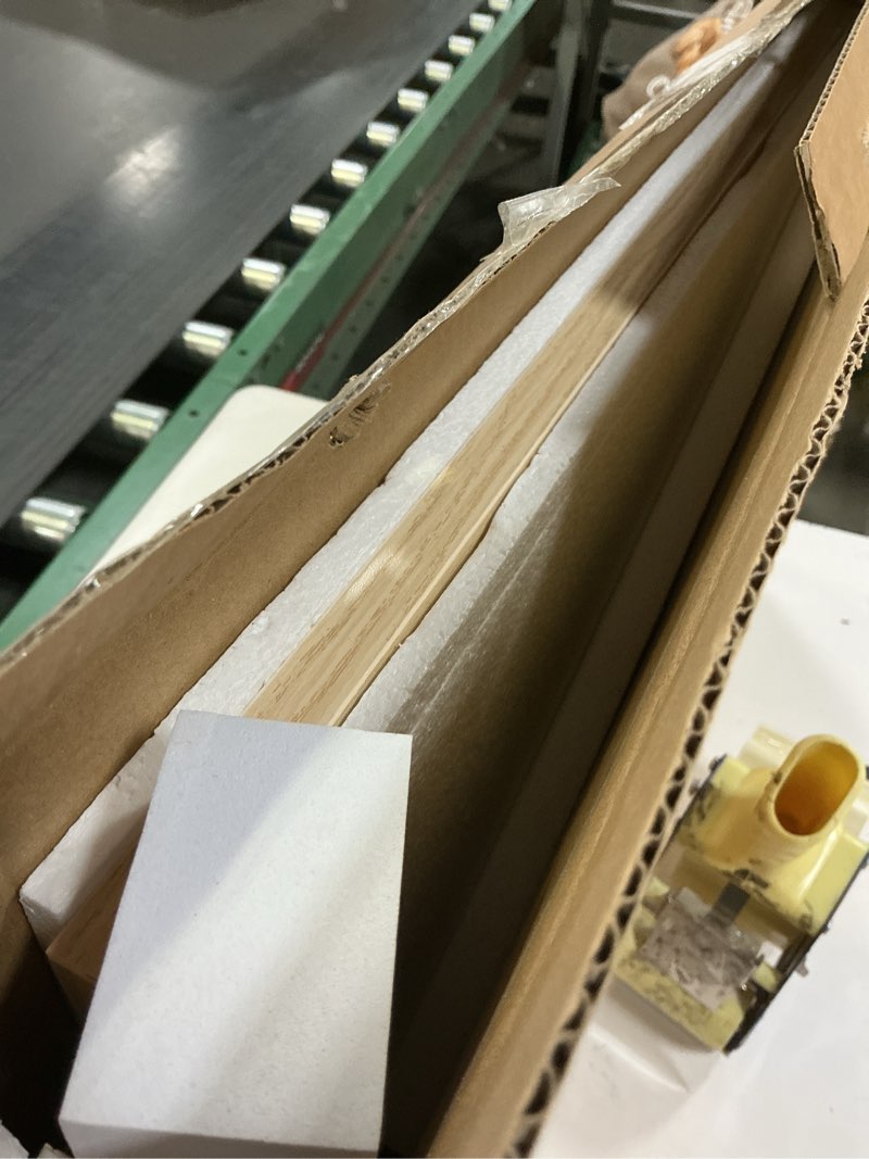 Condition photo showing As Is for GOYLSER Laundry Room Wall Mounted Folding Table, Kitchen Restaurant Home Bar Work Table, Waterproof Easy to Install and Clean 25"x15.7" Natural Wood