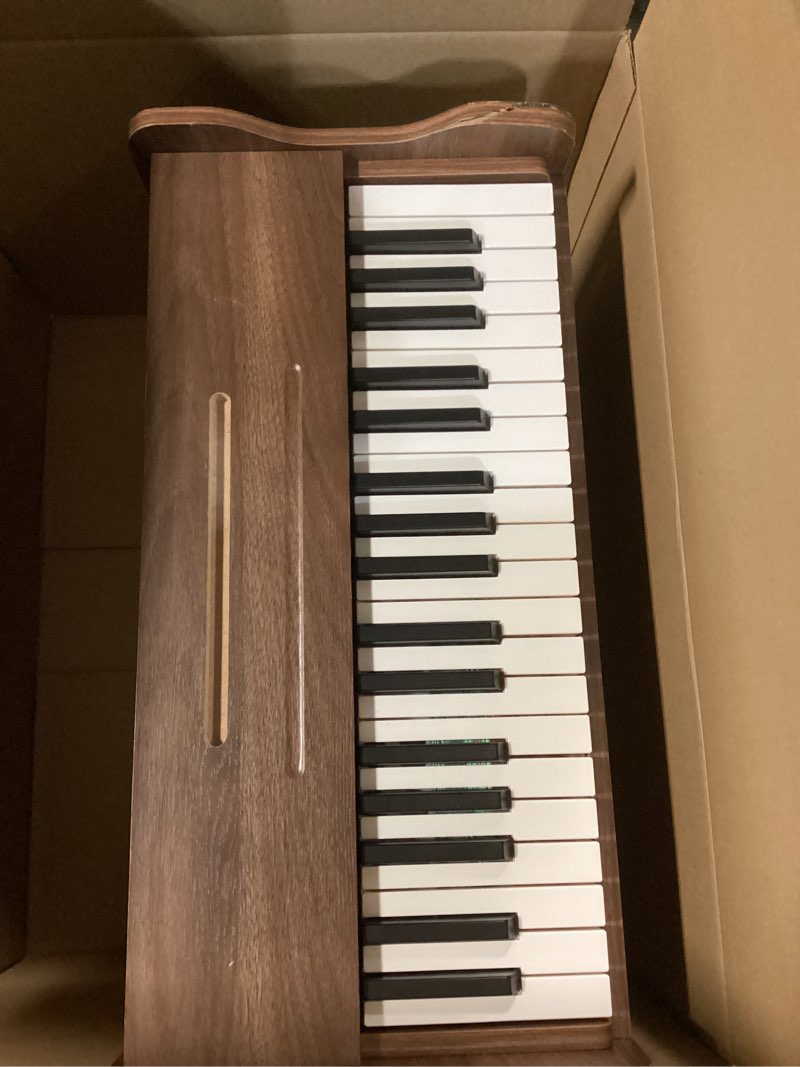 Condition photo showing As Is for Kids Piano Keyboard, 37 Keys Digital Wood Piano with Stool Musc Stand Toddler Music Educational Instrument Toy, Xmas Birthday Gifts for 3+ Girls Boys