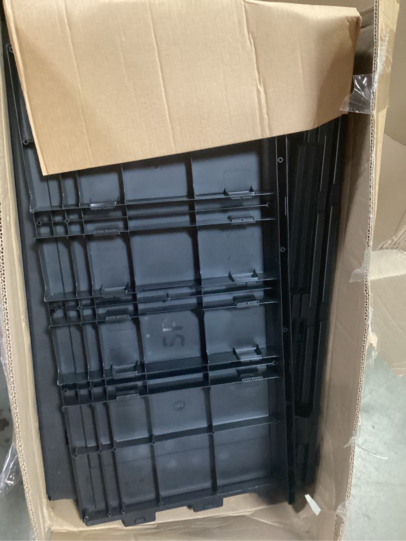 Condition photo showing As Is for keter premium one 35-in w x 74-in h x 18.5-in d freestanding plastic garage cabinet in black