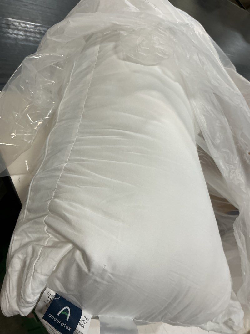 Condition photo showing Good Condition for accuratex side sleeper pillow for side and back sleepers-100% cotton cover filled with down alternative,queen bed pillows for shoulder,neck & head support,adjustable shredded memory foam pillow crescent white queen