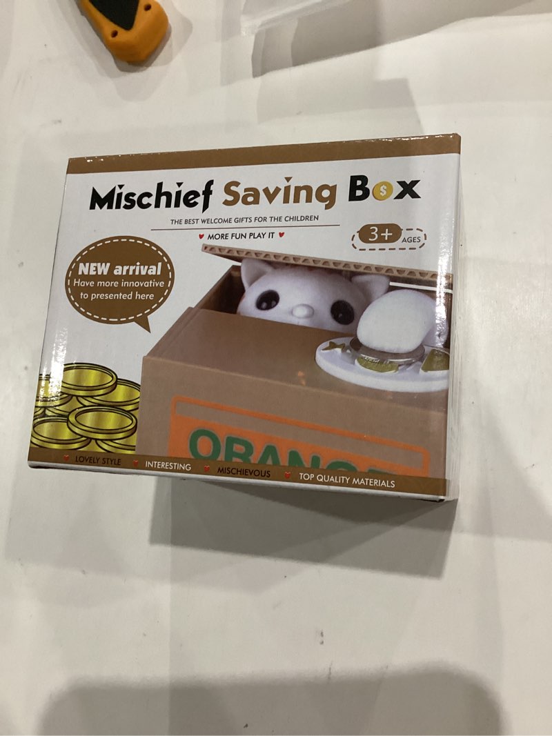 Condition photo showing New/Like New for cartoon piggy bank cash coin can electronic money bank , great toy gift for kids saving money, auto cat stealing money piggy boxes with english speaking for child birthday christmas (cute kitty)