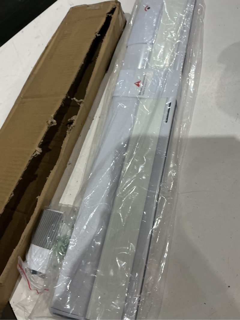 Condition photo showing As Is for cordless aluminum mini blind - 18" w x 48" l - white, premium duty 1 inch metal slats, over 400 custom sizes starting at 19.97, durable, waterproof window shades by lumino