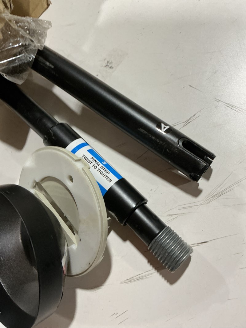 Condition photo showing As Is for Zenna Home Rustproof Curved Shower Curtain Rod, No Drill Tension or Permanent Mount Adjustable Curved Shower Rod for Bathroom, Easy Install, Rounded for Extra Room, 50 to 72 Inches, Matte Black