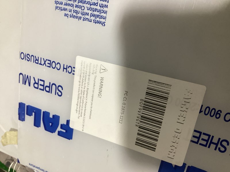 Condition photo showing As Is for Falken Design Clear Polycarbonate Lexan Sheet - 12" x 12" x 3/16" – Durable, Impact-Resistant & UV-Protected Plastic Panel Perfect for Window Repairs, Greenhouses, DIY Projects, Outdoor Covers Clear Large