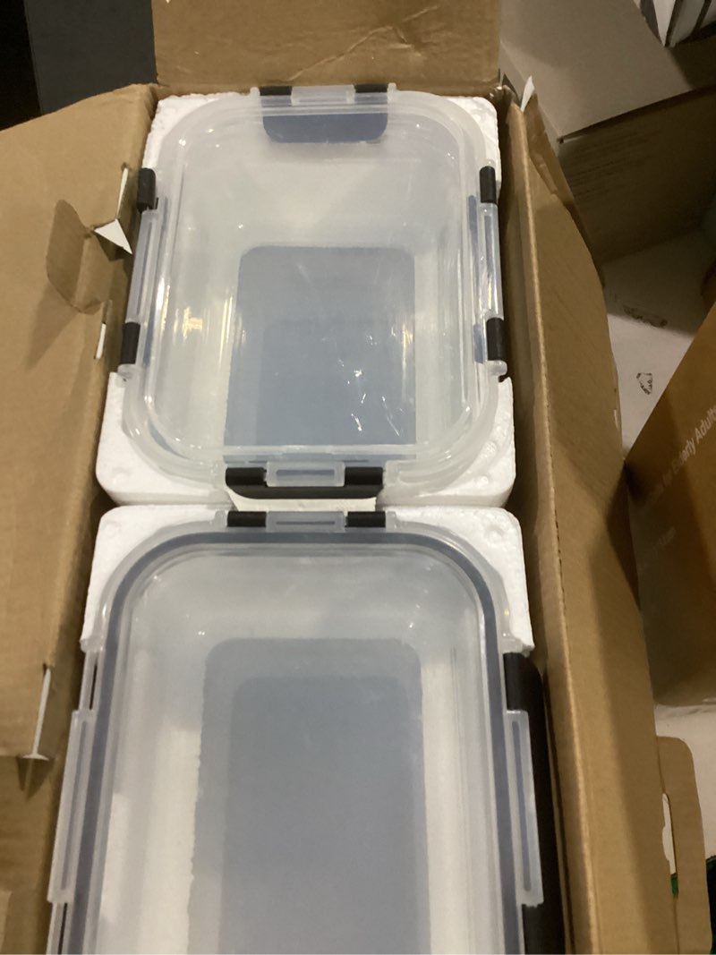 Condition photo showing Good Condition for Liuruiyu 8 Pack 36OZ Glass Food Storage Containers with Lids, Meal Prep Containers, Airtight Bento Boxes with Leak Proof Locking for Microwave, Oven, Freezer and Dishwasher, BPA Free 8 Pack-(36oz)