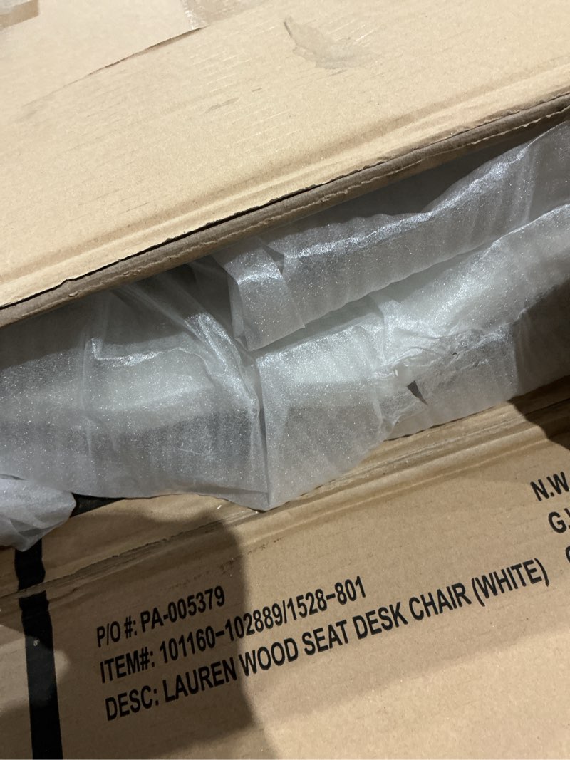 Condition photo showing New/Like New for hillsdale furniture lauren wood dining or desk chair, white