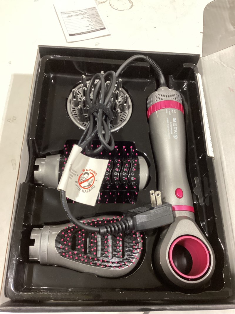 4-in-1 Detachable Blowout Brush - Negative Ionic Hot Air Styler with 4 Brush Heads for Drying, Volum