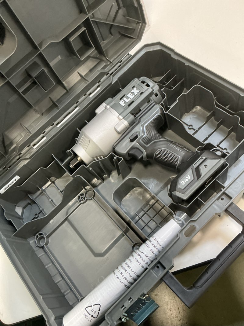 Condition photo showing Good Condition for FLEX 24V Brushless Cordless 1/2-Inch 1,500 Ft-Lbs High-Torque Impact Wrench Kit with 6.0Ah Stacked Lithium Battery and 280W Fast Charger - FX1472-1H